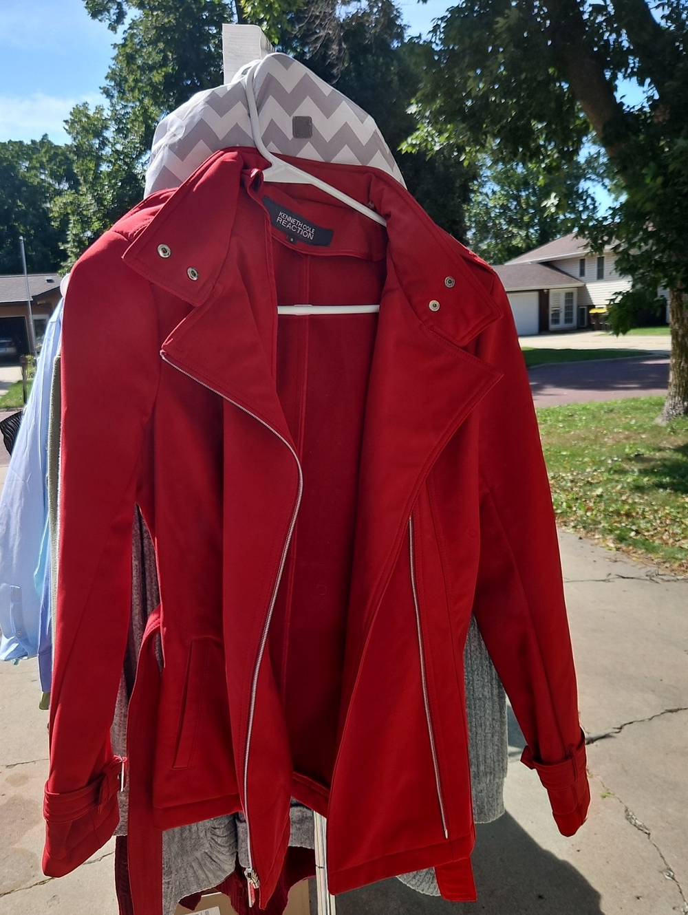 Kenneth Cole Red Moto-Style Women's Jacket